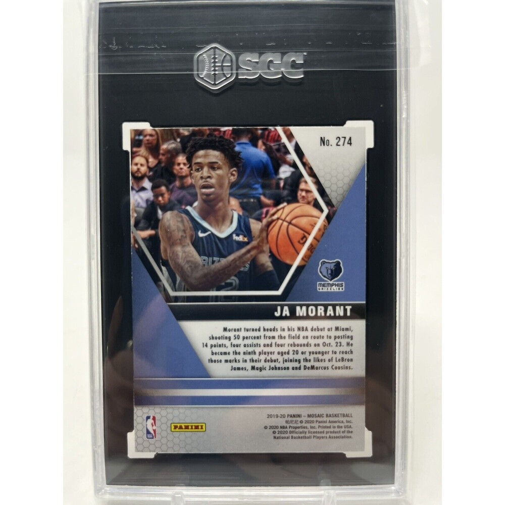 Ja Morant 2019 Panini Mosaic NBA Debut SGC 9.5 Grizzlies #274 - Picture 2 of 2